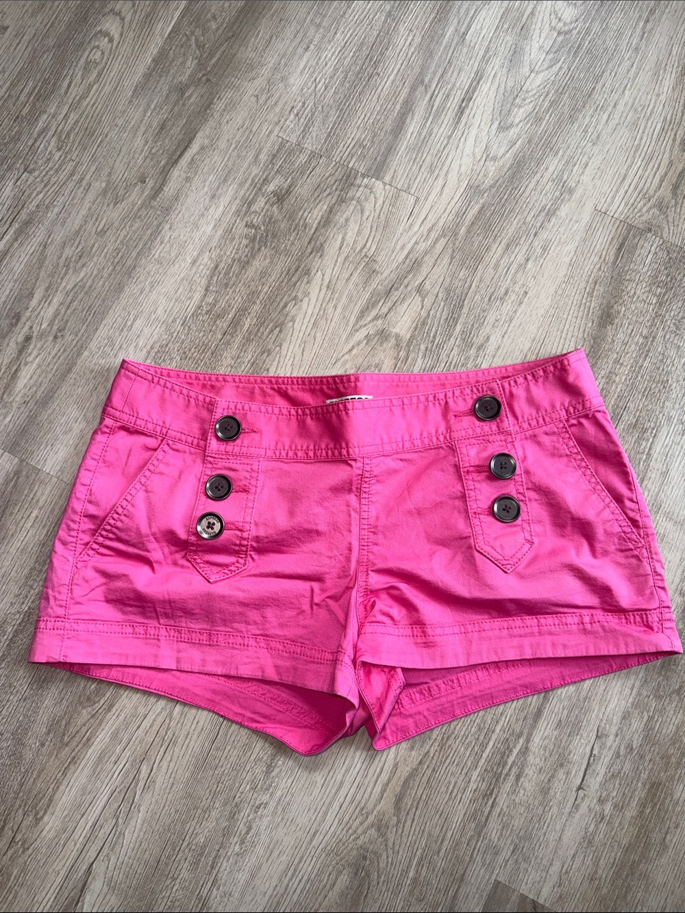 Express Bright Pink Button-Accent Bermuda Shorts